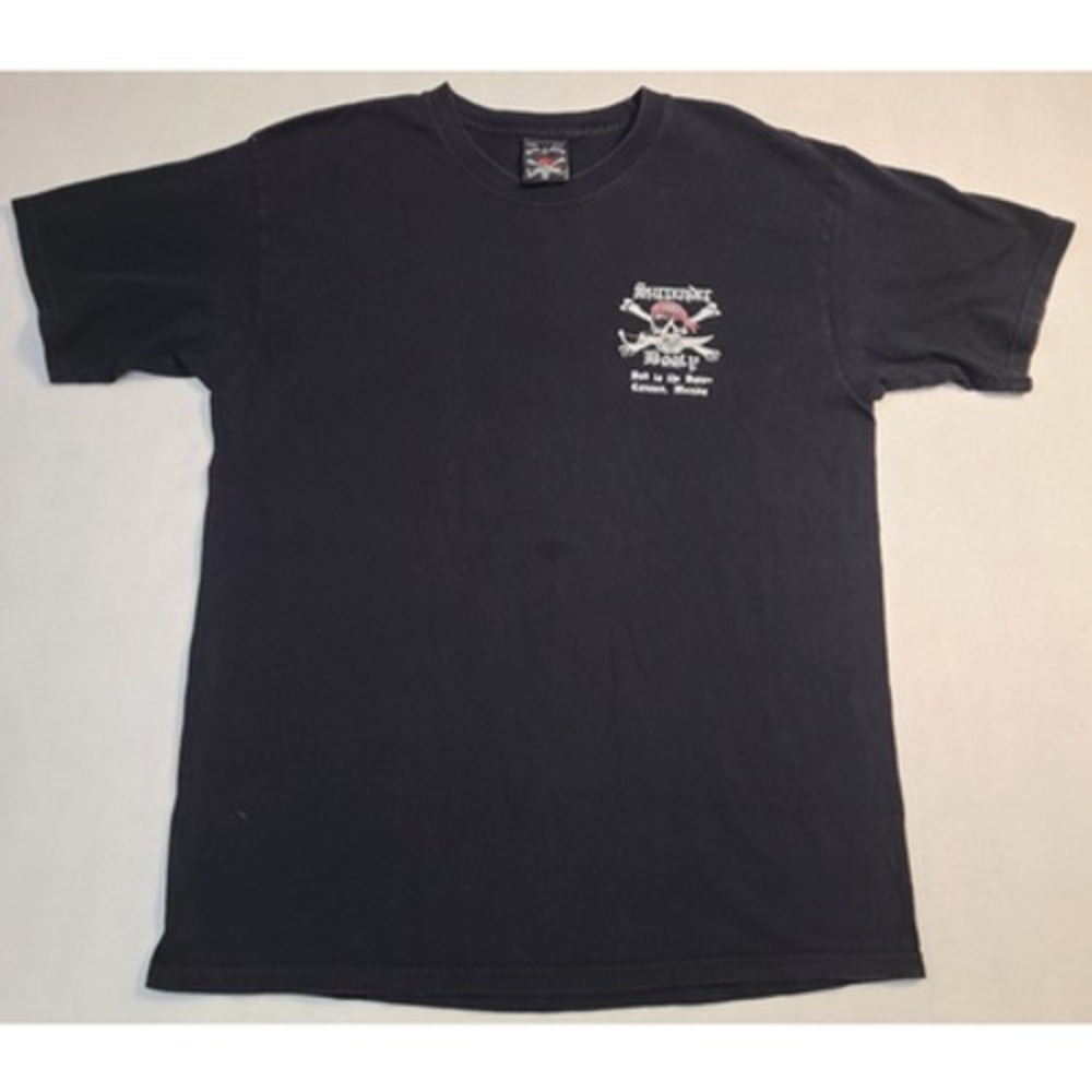 Bad To The Bone Surrender Booty Cancun Mexico Pirate Skull Lg T Shirt Crossbones